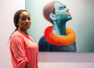 Nigerian Visual Artist Olawunmi Banjo And One Of Her Artworks Themed ‘the Wait Scaled.jpeg