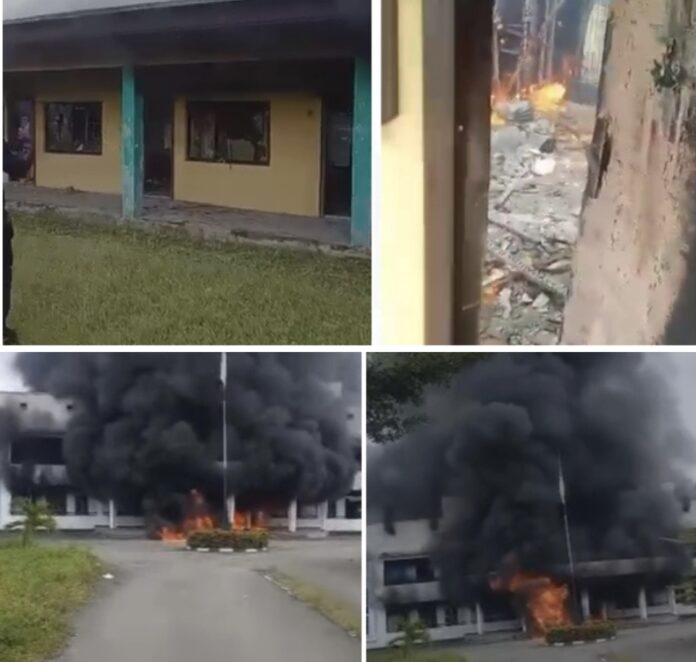 Rivers State LG Secretariats Set Ablaze Amid Political Unrest Rivers State LG Secretariats Set Ablaze Amid Political Unrest”