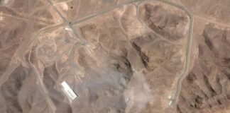 Satellite picture shows Fordow uranium enrichment facility after a US airstrike targeted the facility, on Sunday, June 22, 2025. [Planet Labs PBC via AP]